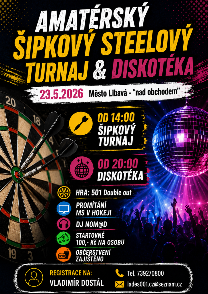 Šipkový turnaj a&nbsp;diskotéka.